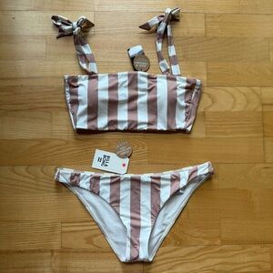 Billabong shady sands beige stripe bikini